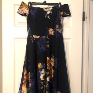 Floral Off The Shoulder High Low Dress